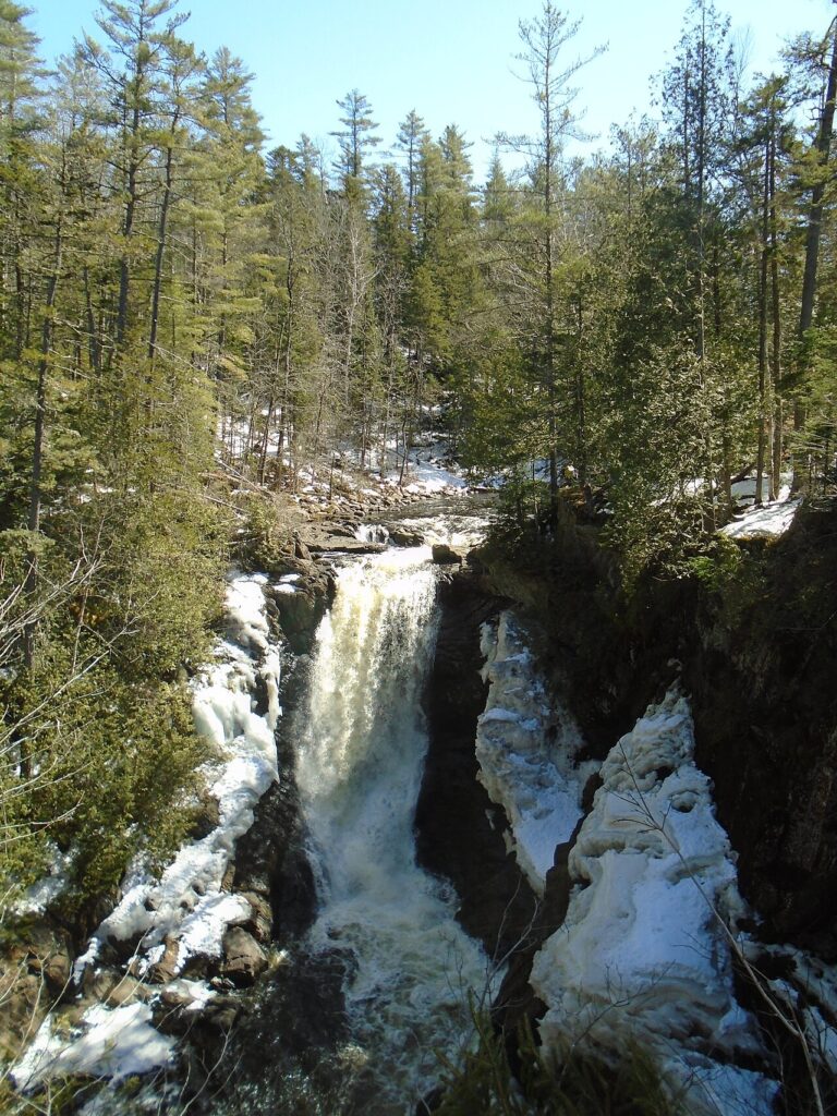 Moxie Falls near The Forks, Maine, photographed in April 2024